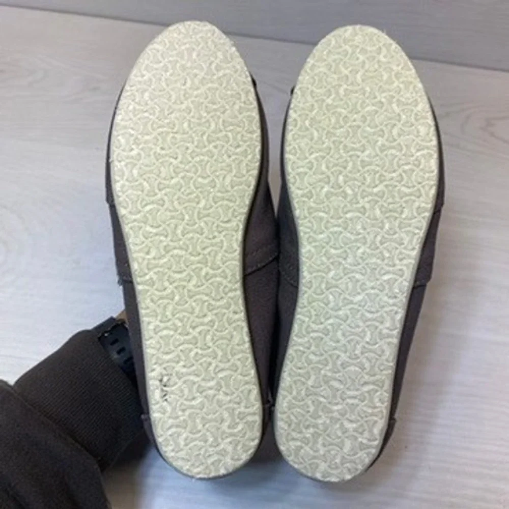 TOMS Womens 6.5 Alpargata Slip On Flat Charcoal Gray Casual Classic Shoes